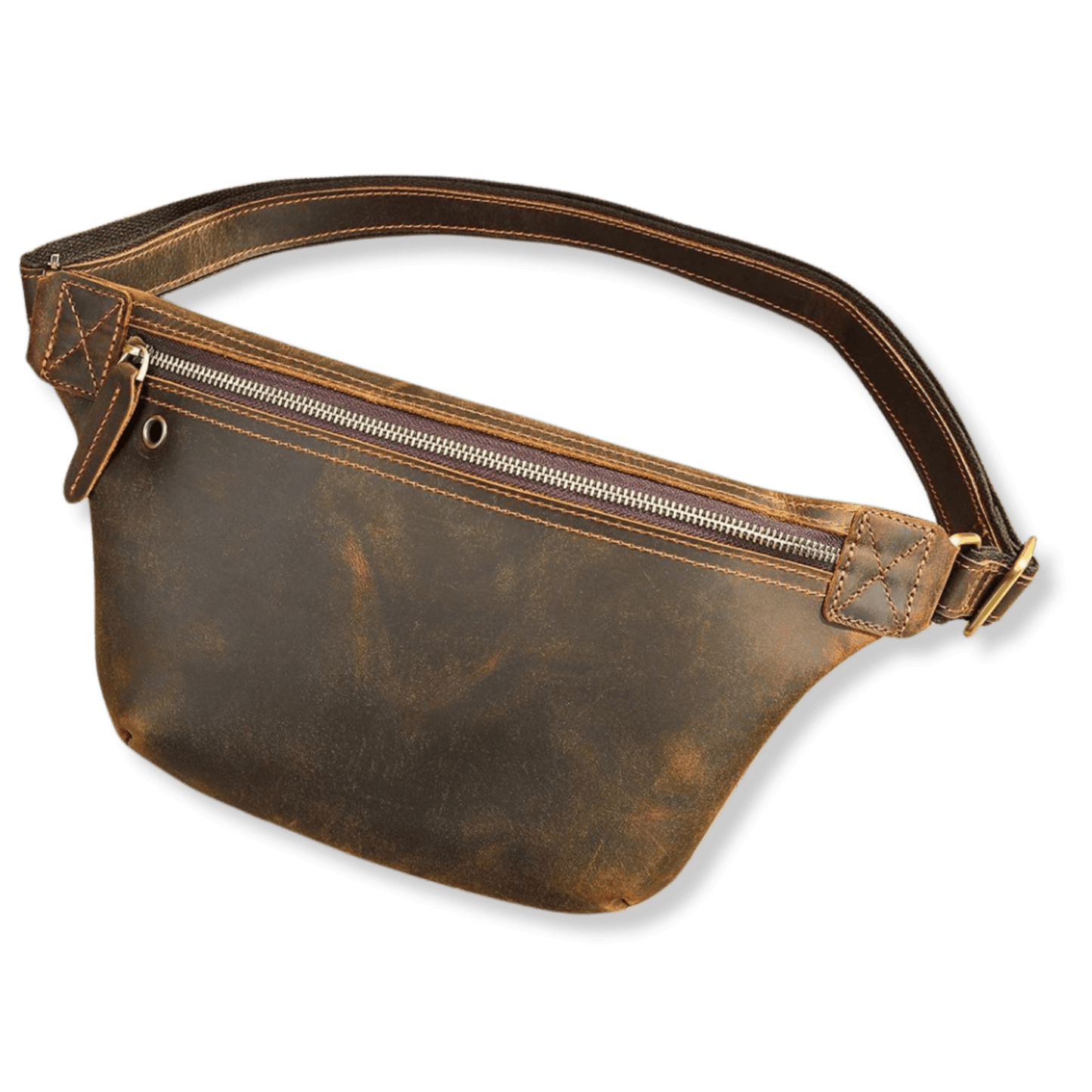 Crazy Horse Cowhide Leather Waist & Crossbody Bag – Men’s Vintage Chest Pouch - The Urbanex