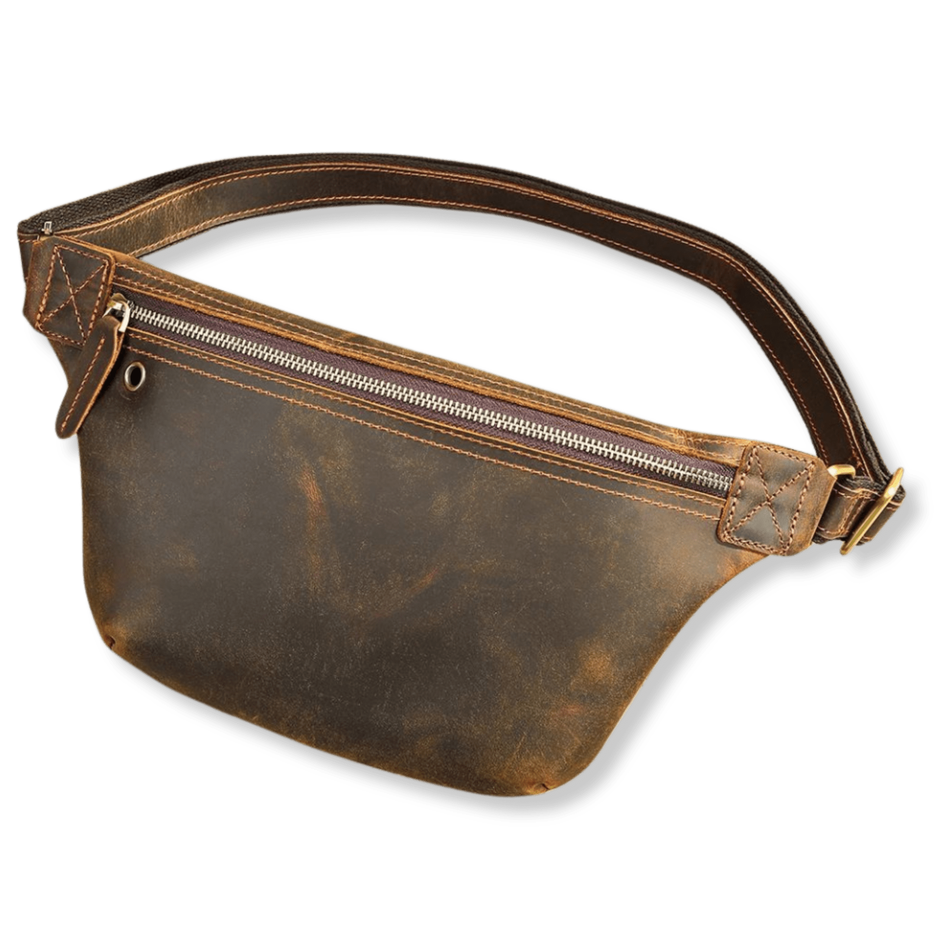 Crazy Horse Cowhide Leather Waist & Crossbody Bag – Men’s Vintage Chest Pouch - The Urbanex