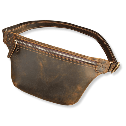 Crazy Horse Cowhide Leather Waist & Crossbody Bag – Men’s Vintage Chest Pouch - The Urbanex