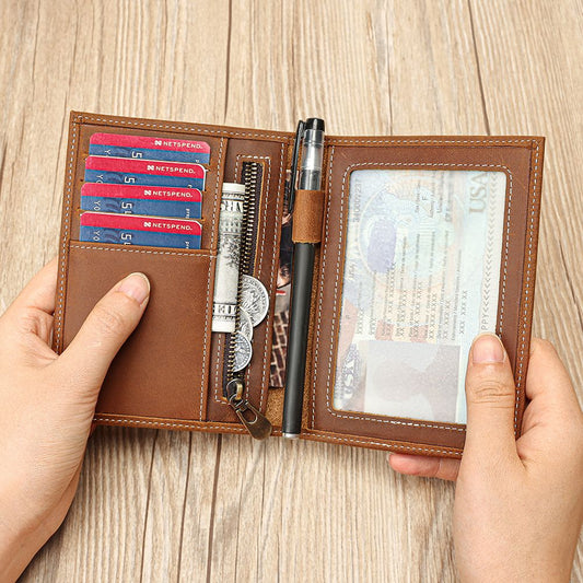 Crazy Horse Genuine Leather Card Holder Wallet – Smart Vintage Design - The Urbanex