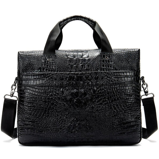Crocodile - Texture Leather Briefcase – Waterproof Laptop Bag for Men - The Urbanex