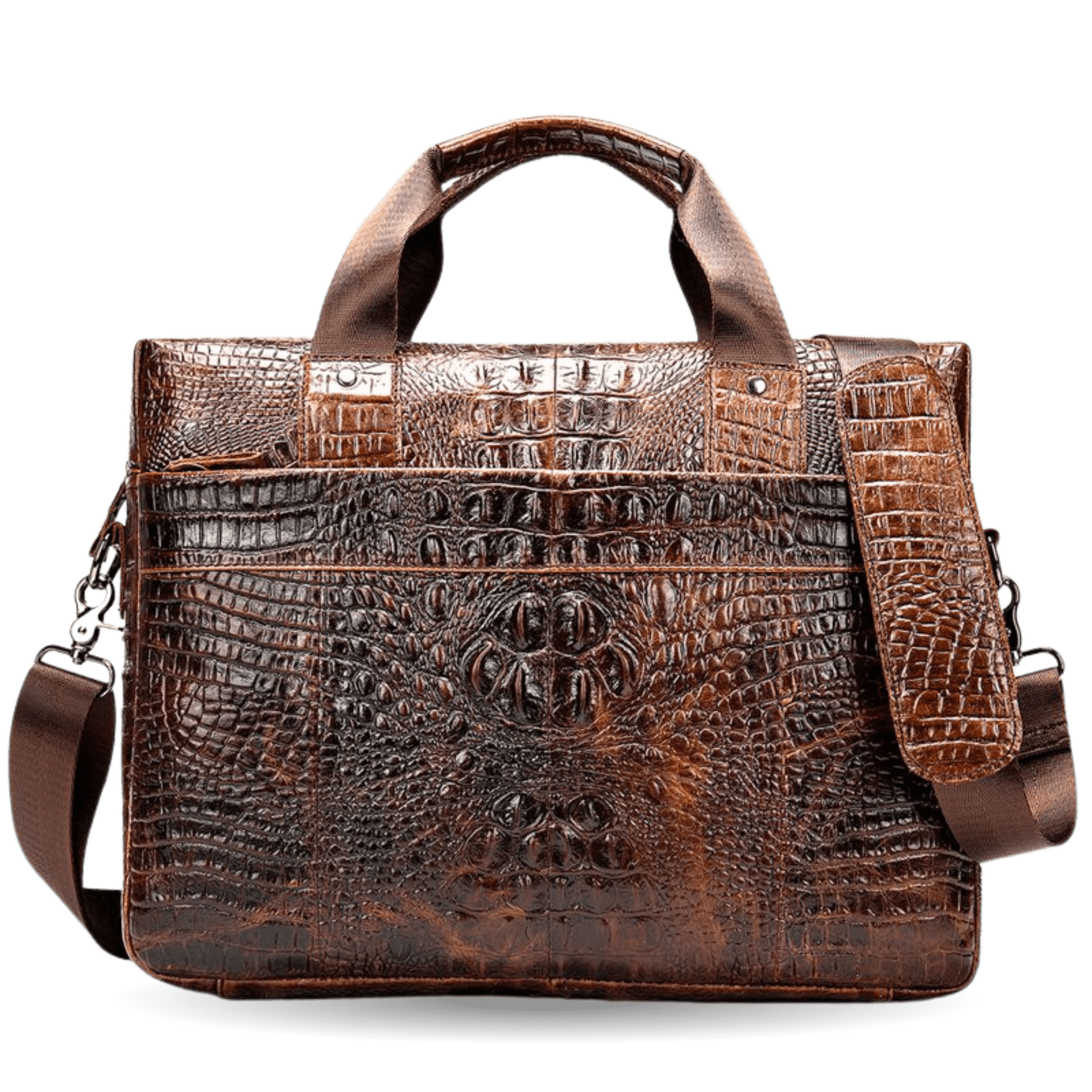 Crocodile - Texture Leather Briefcase – Waterproof Laptop Bag for Men - The Urbanex