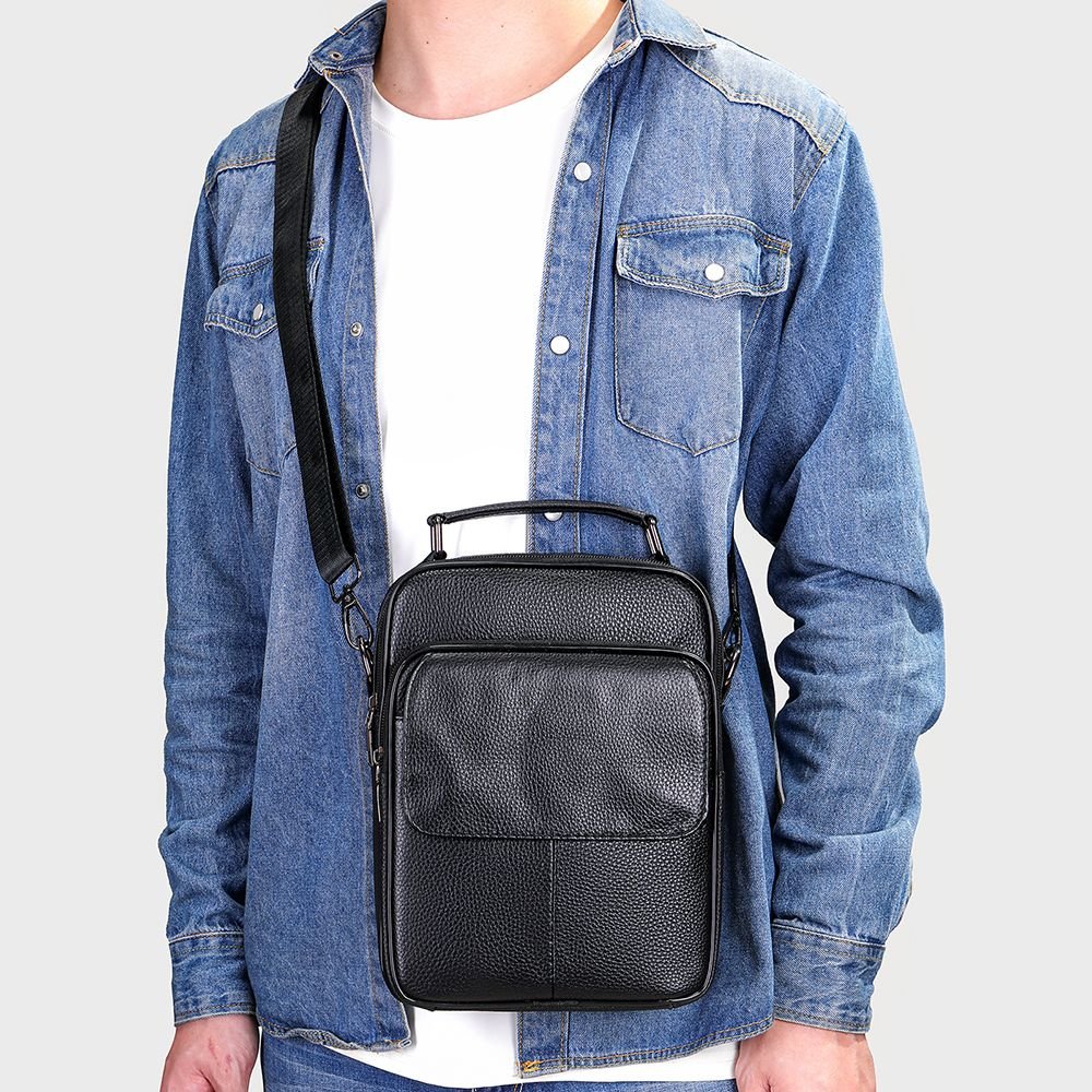Crossbody Leather Messenger Bag – Fashionable Work Handbag for Men - The Urbanex