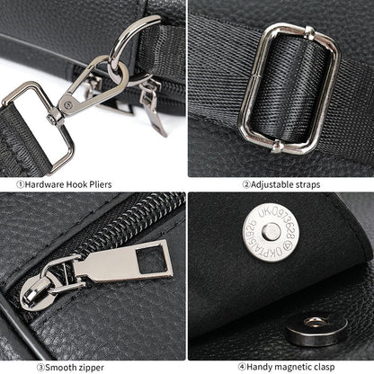 Crossbody Leather Messenger Bag – Fashionable Work Handbag for Men - The Urbanex