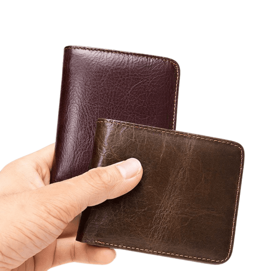 Designer Men’s Short Wallet – RFID Genuine Leather Slim Bifold - The Urbanex