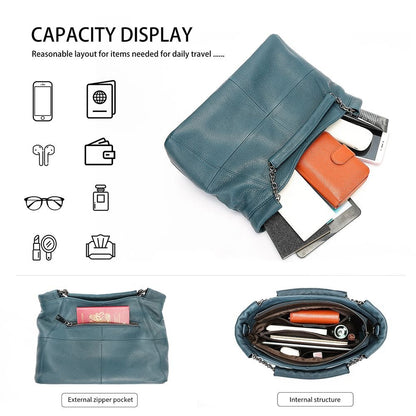 Designer Women’s Genuine Leather Shoulder Tote – Casual Luxury - The Urbanex