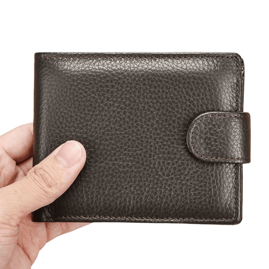 Genuine Cow Leather Short Bifold Wallet with Coin Pocket – Slim & Waterproof - The Urbanex