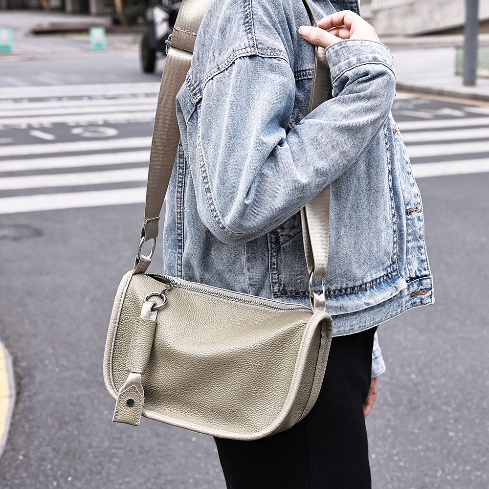 Genuine Leather Ladies’ Satchel Crossbody Bag – Mobile Phone Purse with Zip Closure - The Urbanex