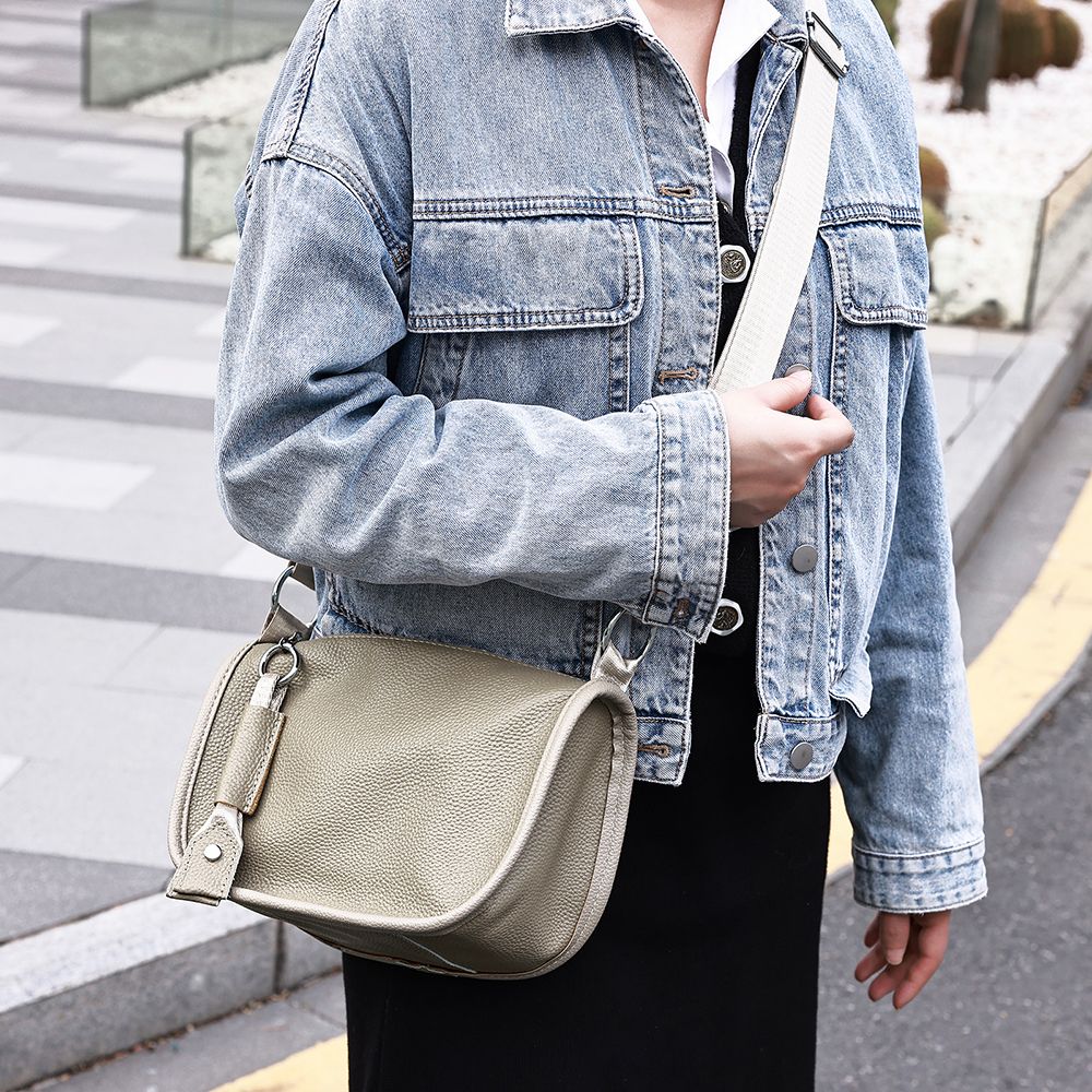 Genuine Leather Ladies’ Satchel Crossbody Bag – Mobile Phone Purse with Zip Closure - The Urbanex