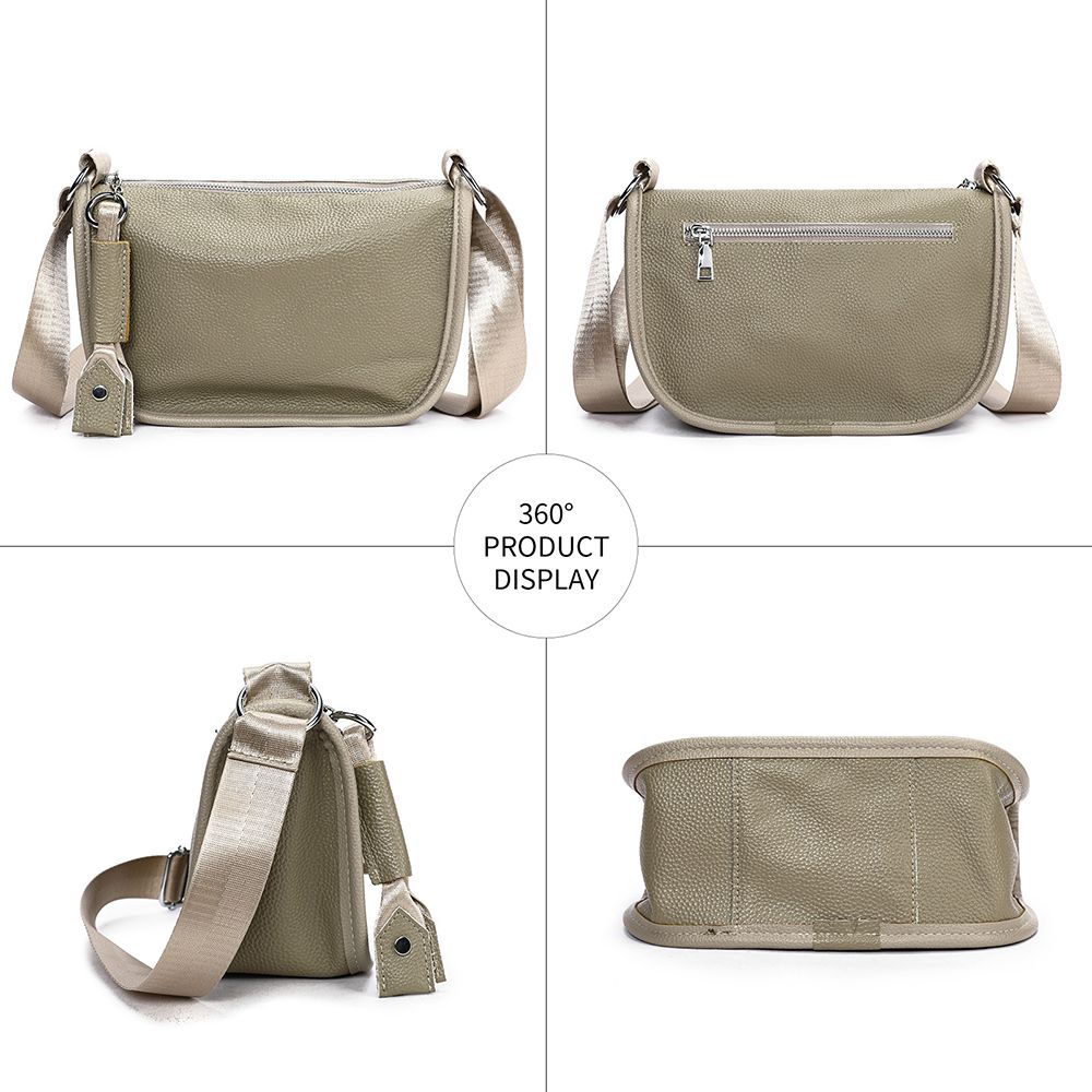 Genuine Leather Ladies’ Satchel Crossbody Bag – Mobile Phone Purse with Zip Closure - The Urbanex