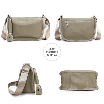 Genuine Leather Ladies’ Satchel Crossbody Bag – Mobile Phone Purse with Zip Closure - The Urbanex