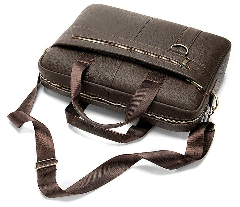 Genuine Leather Retro Briefcase – Men’s Office Shoulder Bag, Business Messenger Bag for Laptop & Documents - The Urbanex