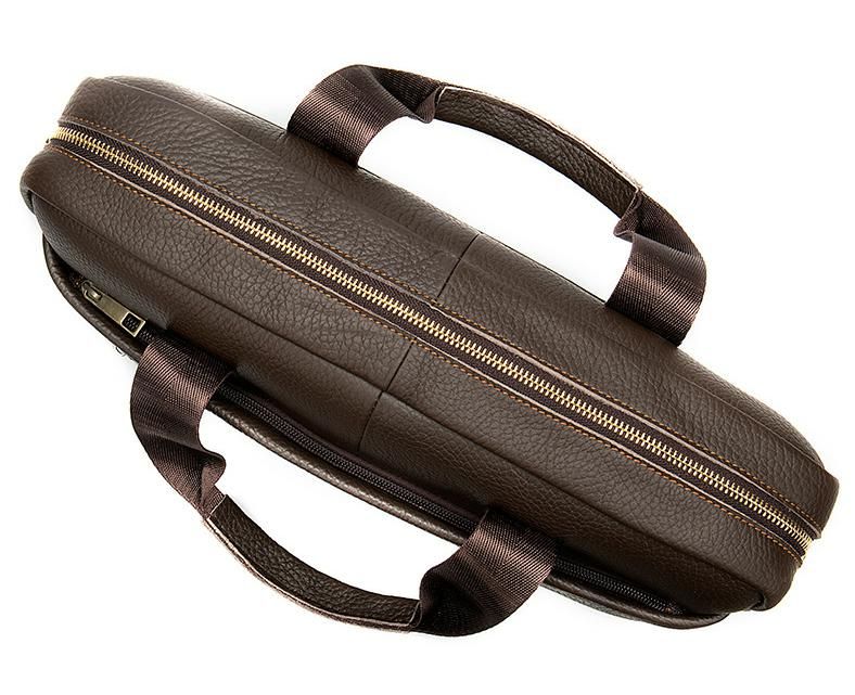 Genuine Leather Retro Briefcase – Men’s Office Shoulder Bag, Business Messenger Bag for Laptop & Documents - The Urbanex