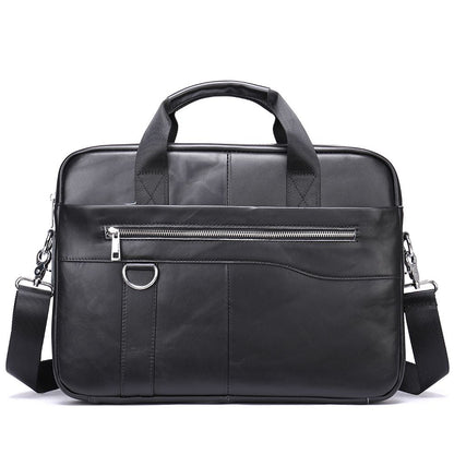 Genuine Leather Retro Briefcase – Men’s Office Shoulder Bag, Business Messenger Bag for Laptop & Documents - The Urbanex