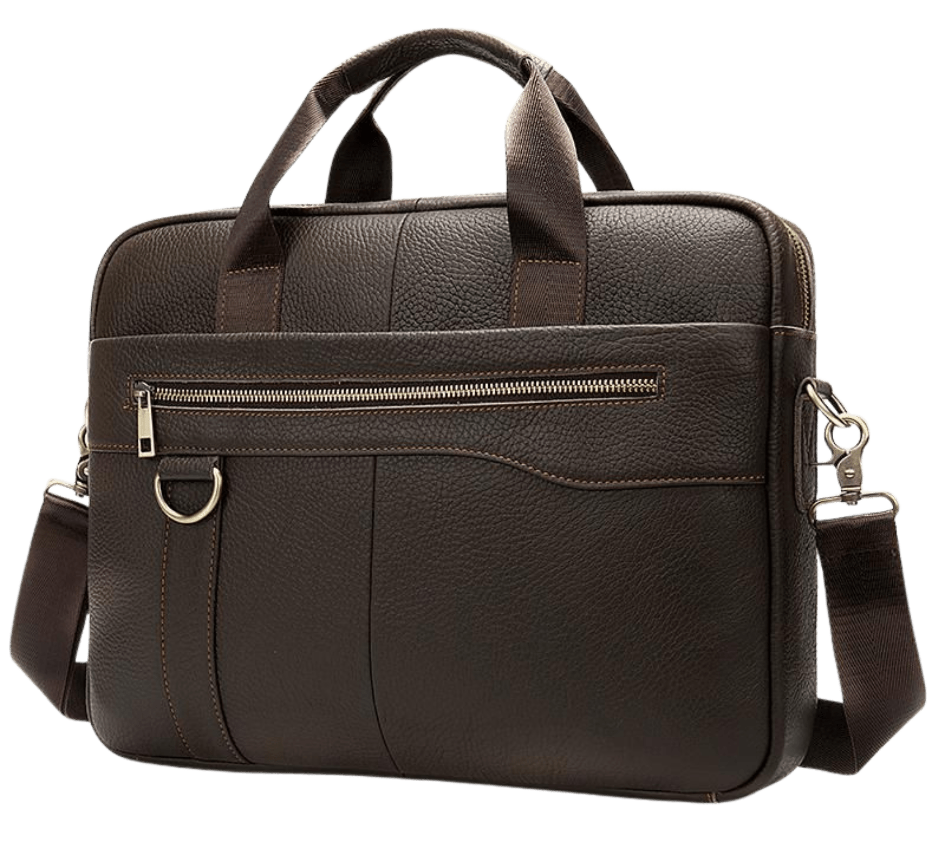 Genuine Leather Retro Briefcase – Men’s Office Shoulder Bag, Business Messenger Bag for Laptop & Documents - The Urbanex