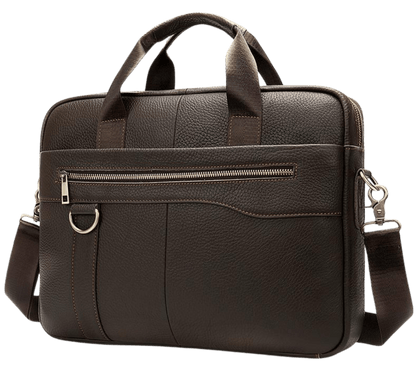 Genuine Leather Retro Briefcase – Men’s Office Shoulder Bag, Business Messenger Bag for Laptop & Documents - The Urbanex