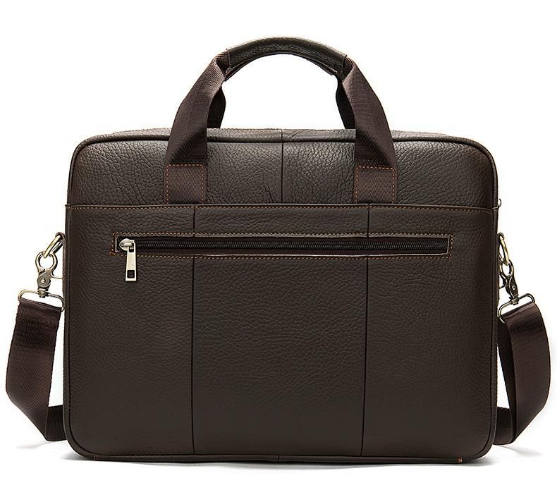 Genuine Leather Retro Briefcase – Men’s Office Shoulder Bag, Business Messenger Bag for Laptop & Documents - The Urbanex