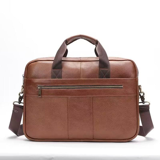 Men’s 14 Inch Laptop Bag – Leather Briefcase, Lawyer & Business Office Bag, Messenger Bag for Men