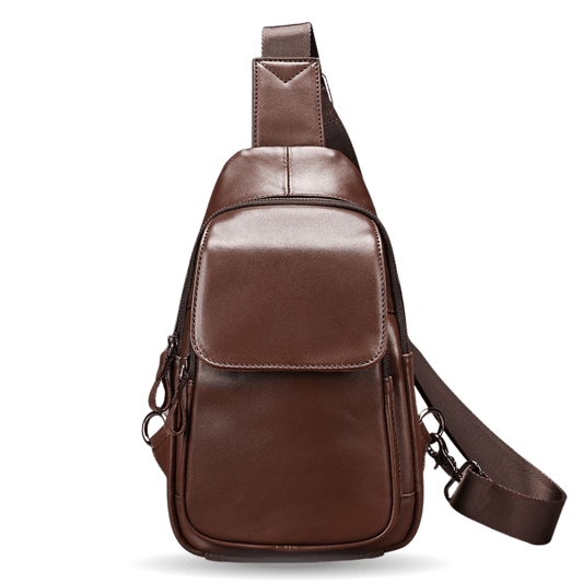 Leather Crossbody Chest Bag – Waterproof Single - Shoulder Sling for Travel & Daily Carry - The Urbanex
