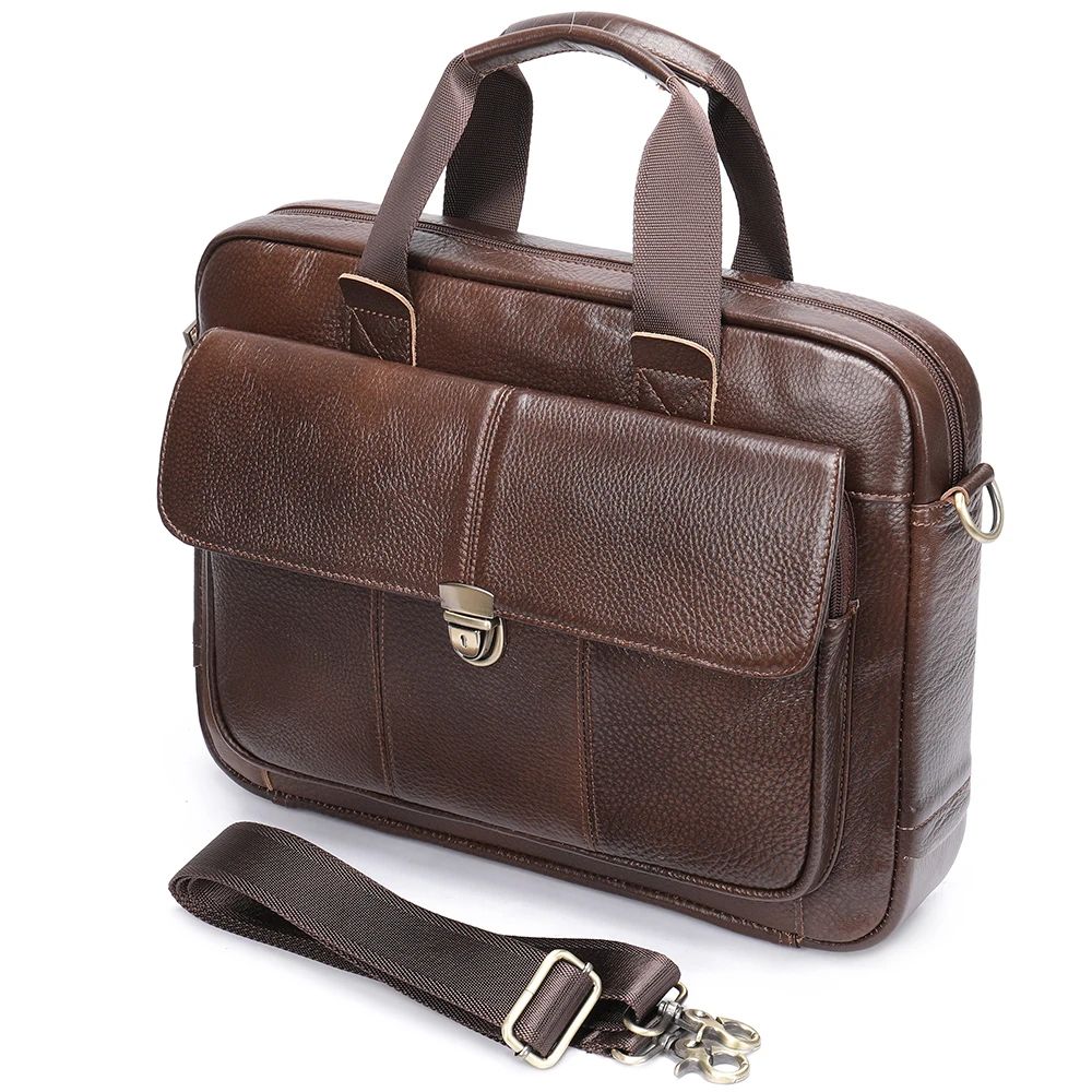 Luxury Men’s Genuine Leather Laptop Briefcase – Business Messenger Bag - The Urbanex