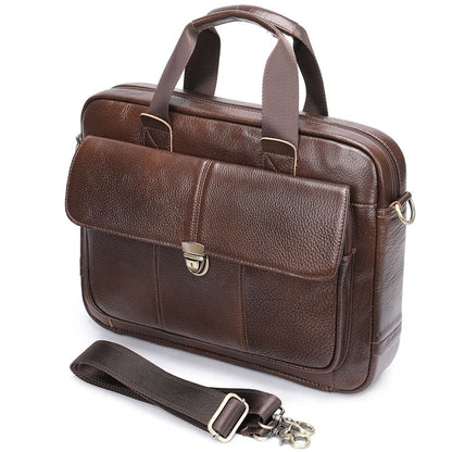 Luxury Men’s Genuine Leather Laptop Briefcase – Business Messenger Bag - The Urbanex