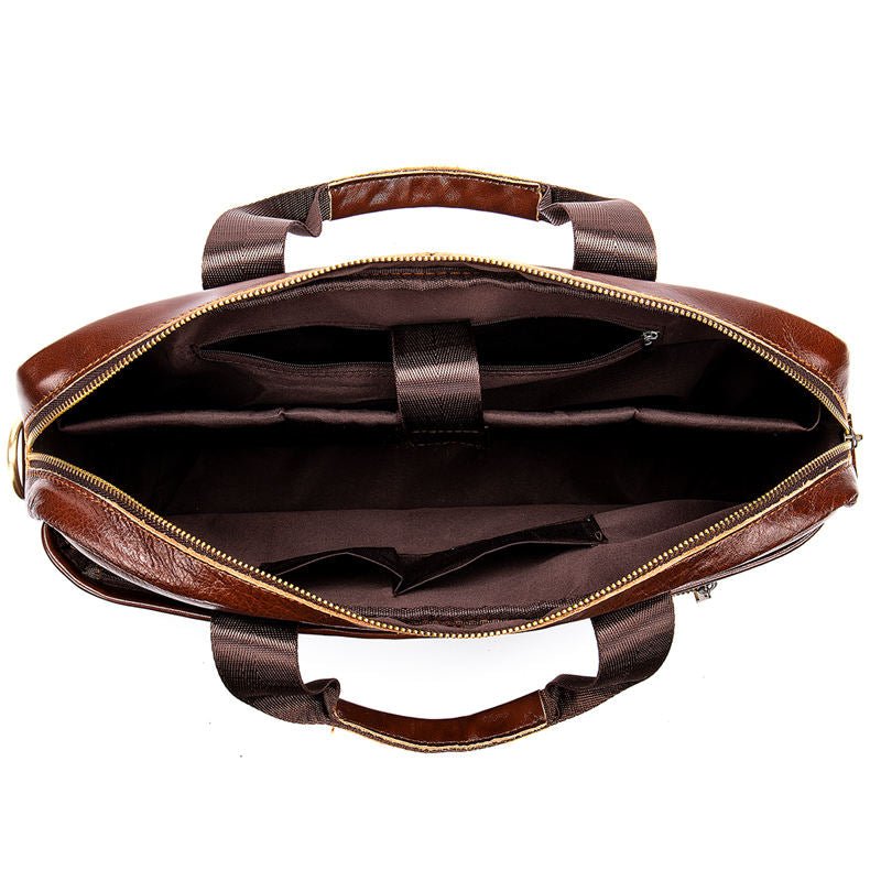 Men’s 14 Inch Laptop Bag – Leather Briefcase, Lawyer & Business Office Bag, Messenger Bag for Men - The Urbanex