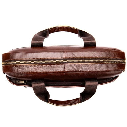 Men’s 14 Inch Laptop Bag – Leather Briefcase, Lawyer & Business Office Bag, Messenger Bag for Men - The Urbanex