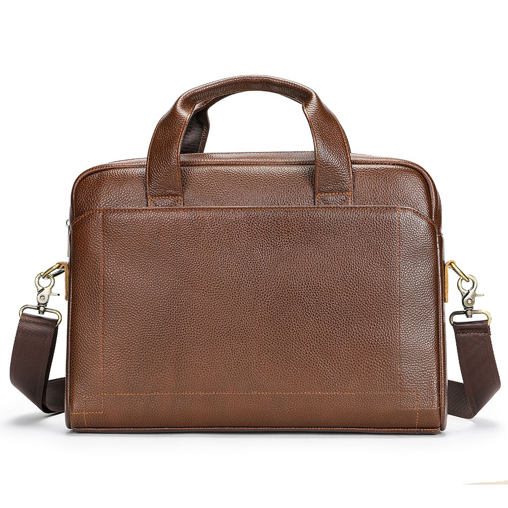 Men’s Genuine Leather 15″ Business Laptop Briefcase & Messenger Bag - The Urbanex