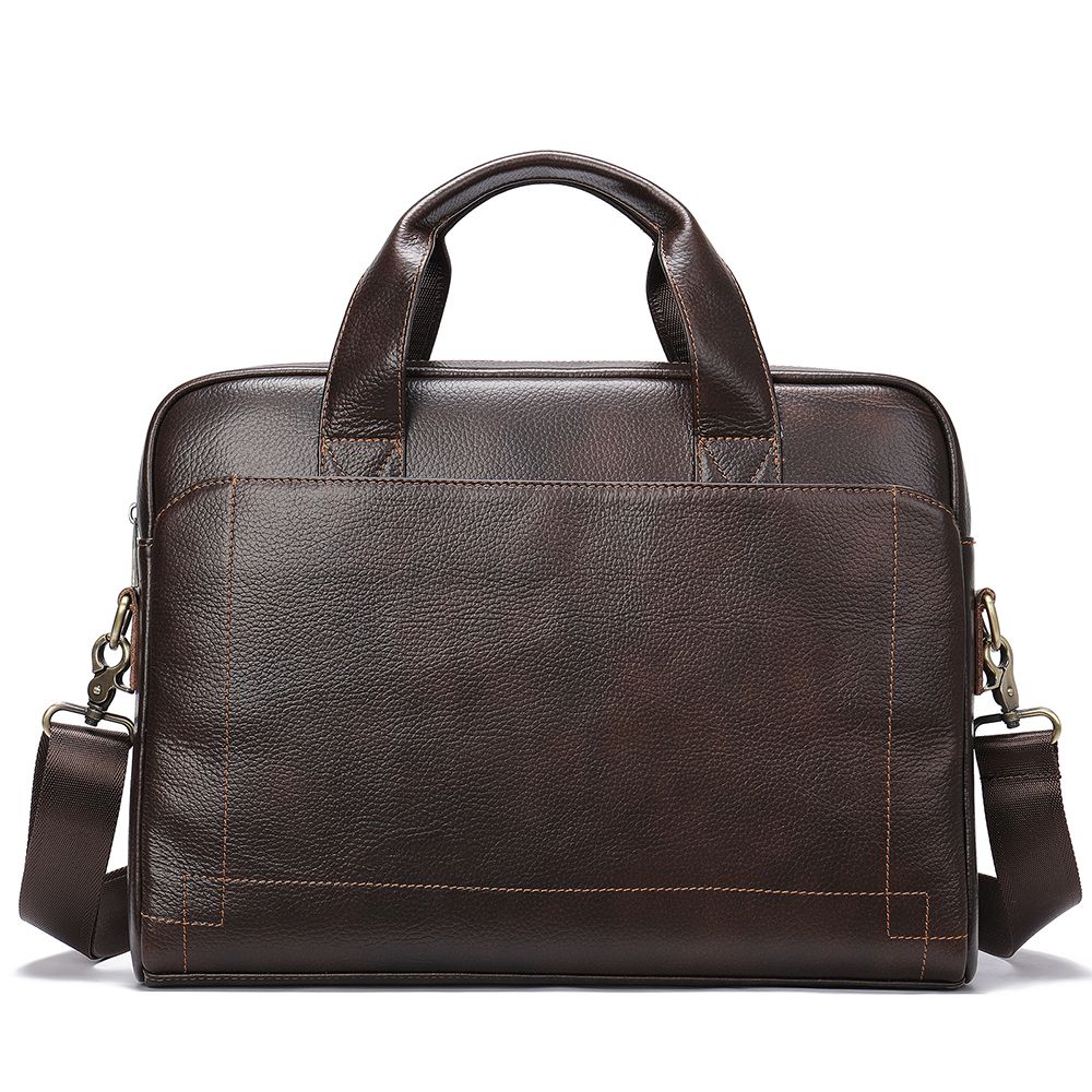 Men’s Genuine Leather 15″ Business Laptop Briefcase & Messenger Bag - The Urbanex