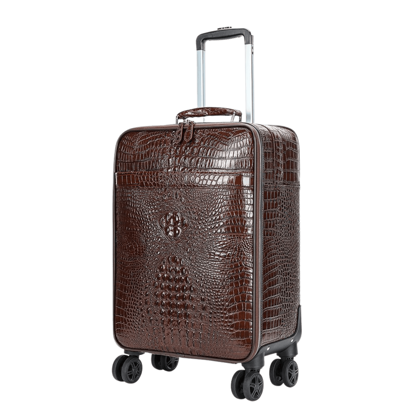 Men’s Genuine Leather Crocodile - Pattern 20″ Carry - On Trolley Suitcase - The Urbanex