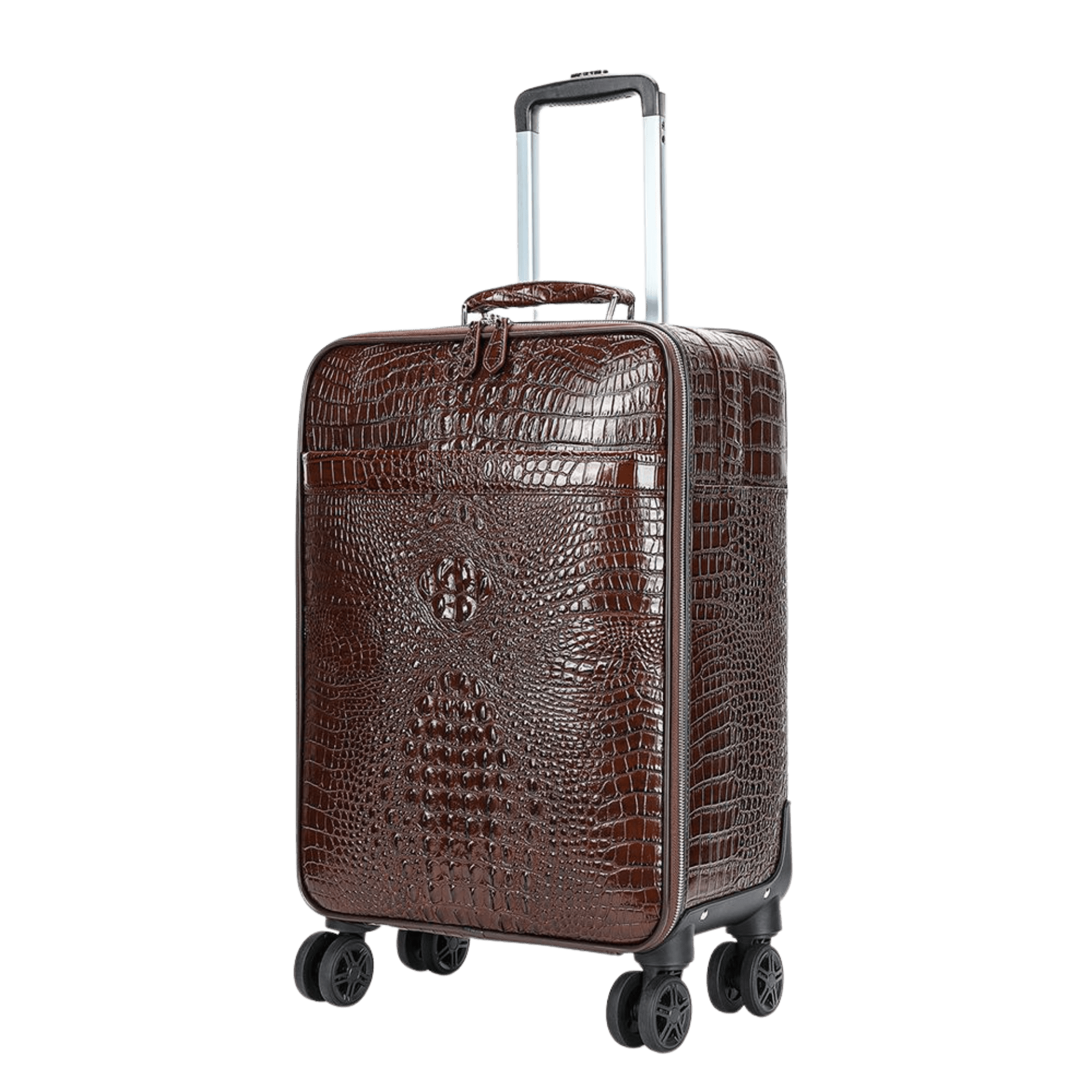 Men’s Genuine Leather Crocodile - Pattern 20″ Carry - On Trolley Suitcase - The Urbanex
