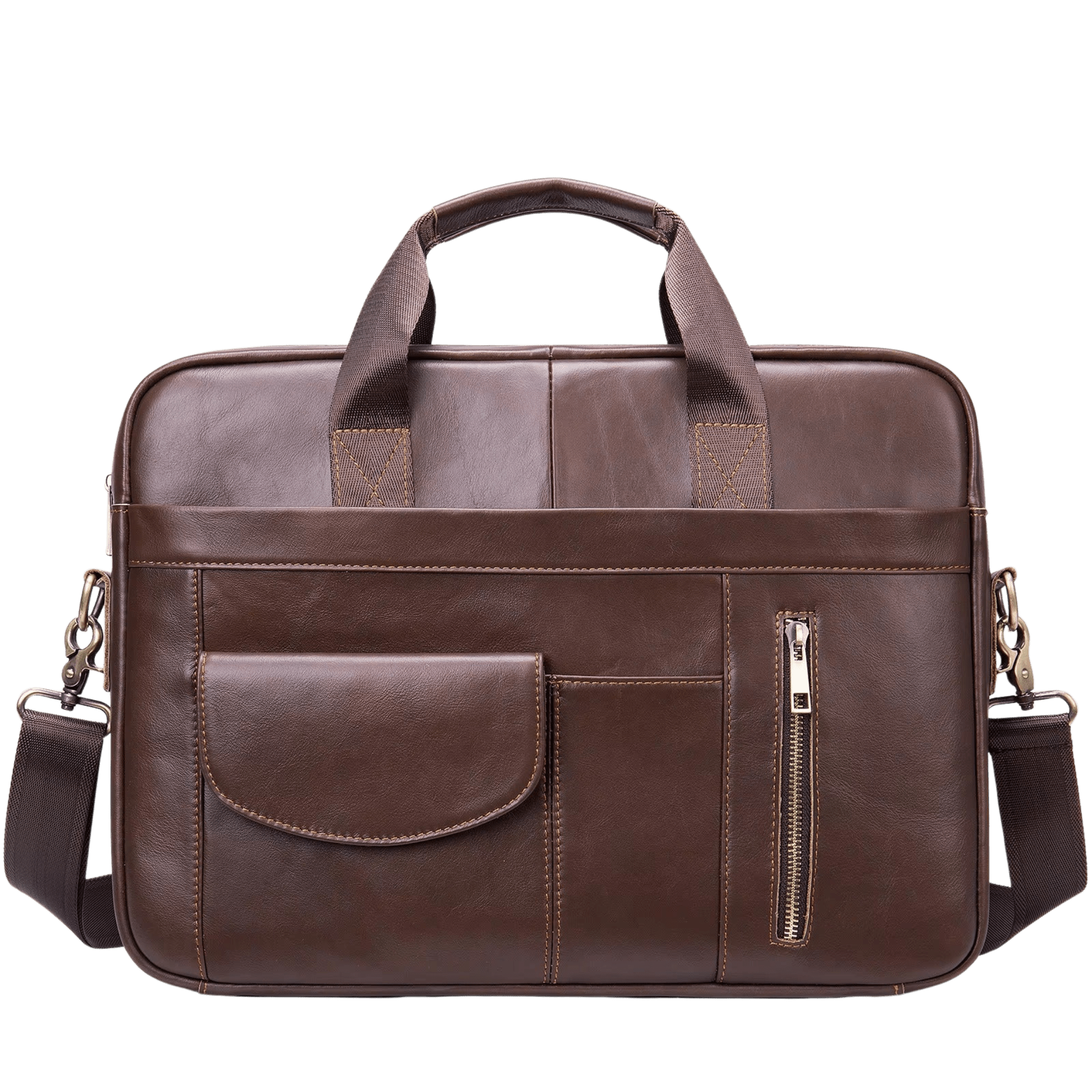 Men’s Genuine Leather Laptop Bag – Business Executive Briefcase & Messenger Bag for 15.6" Laptop - The Urbanex