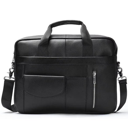 Men’s Genuine Leather Laptop Bag – Business Executive Briefcase & Messenger Bag for 15.6" Laptop - The Urbanex