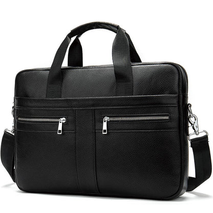 Men’s Genuine Leather Laptop Briefcase – Business Messenger Bag & Office Handbag - The Urbanex