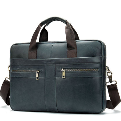 Men’s Genuine Leather Laptop Briefcase – Business Messenger Bag & Office Handbag - The Urbanex