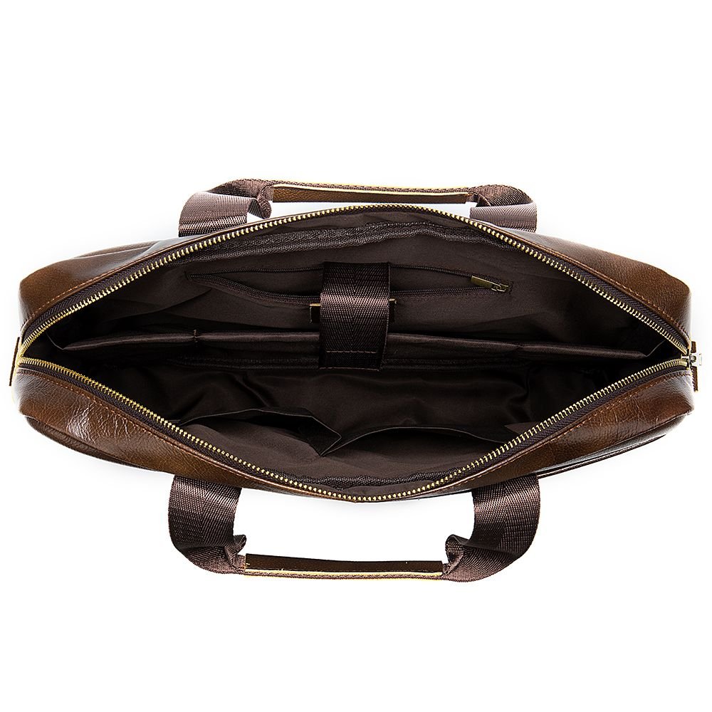 Men’s Genuine Leather Laptop Briefcase – Business Messenger Bag & Office Handbag - The Urbanex