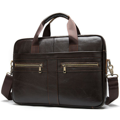 Men’s Genuine Leather Laptop Briefcase – Business Messenger Bag & Office Handbag - The Urbanex