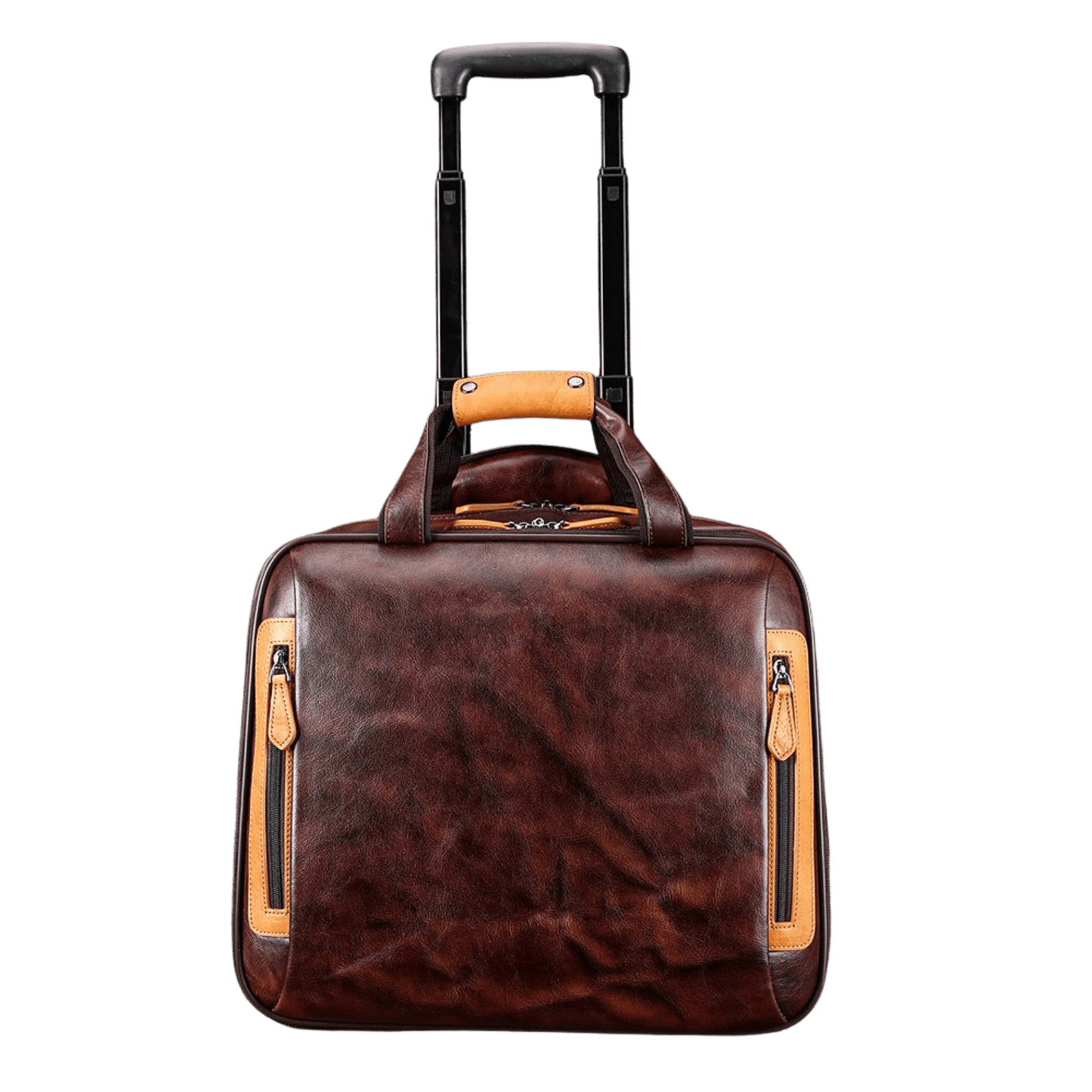 Men’s Genuine Leather Vintage 16″ Carry - On Trolley Case - The Urbanex