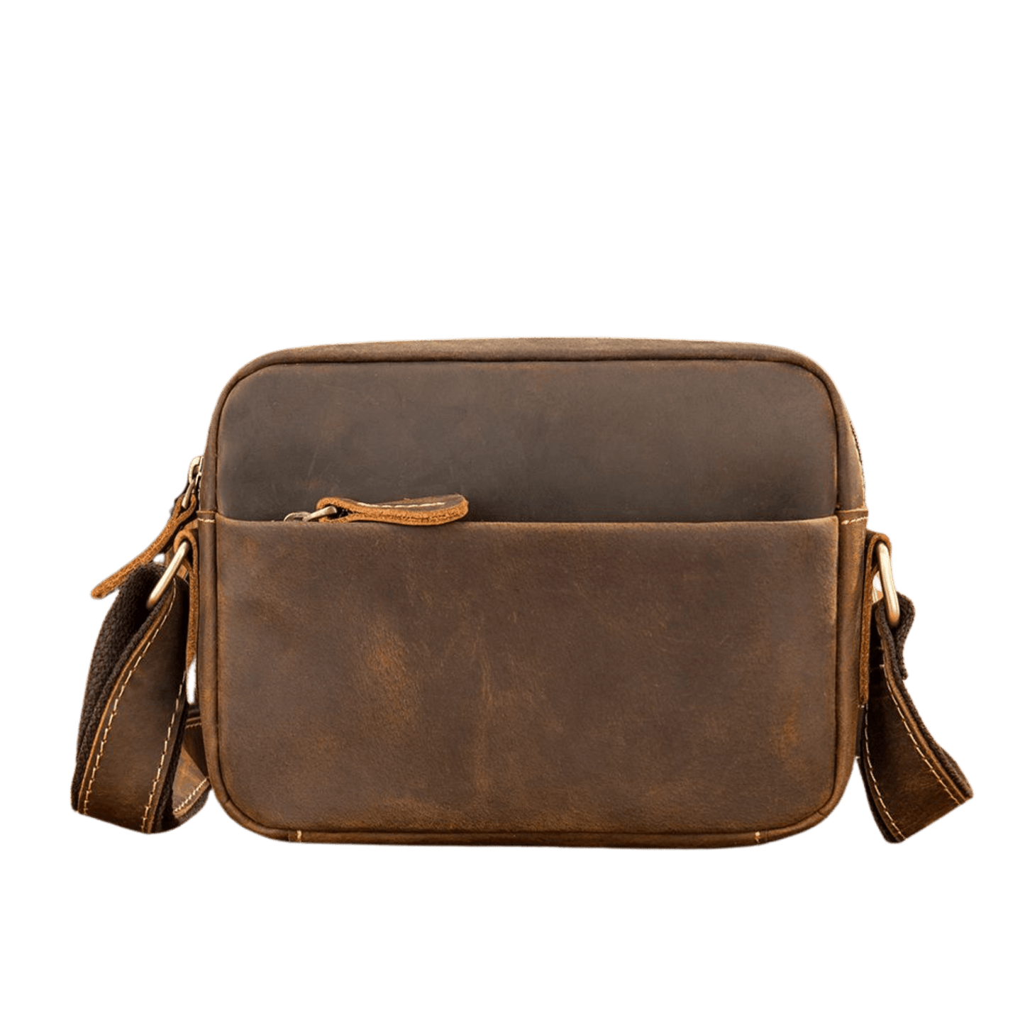 Men’s Vintage Crazy Horse Cow Leather Crossbody – Classic Shoulder Messenger - The Urbanex