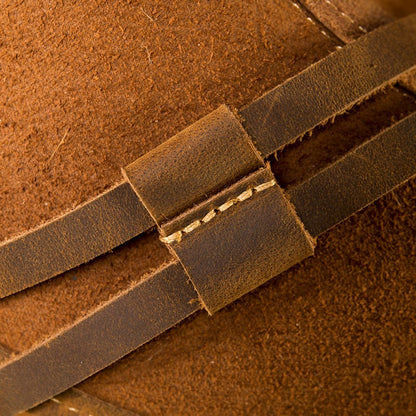 Men’s Vintage Crazy Horse Genuine Leather Western Trucker Sun Hat - The Urbanex