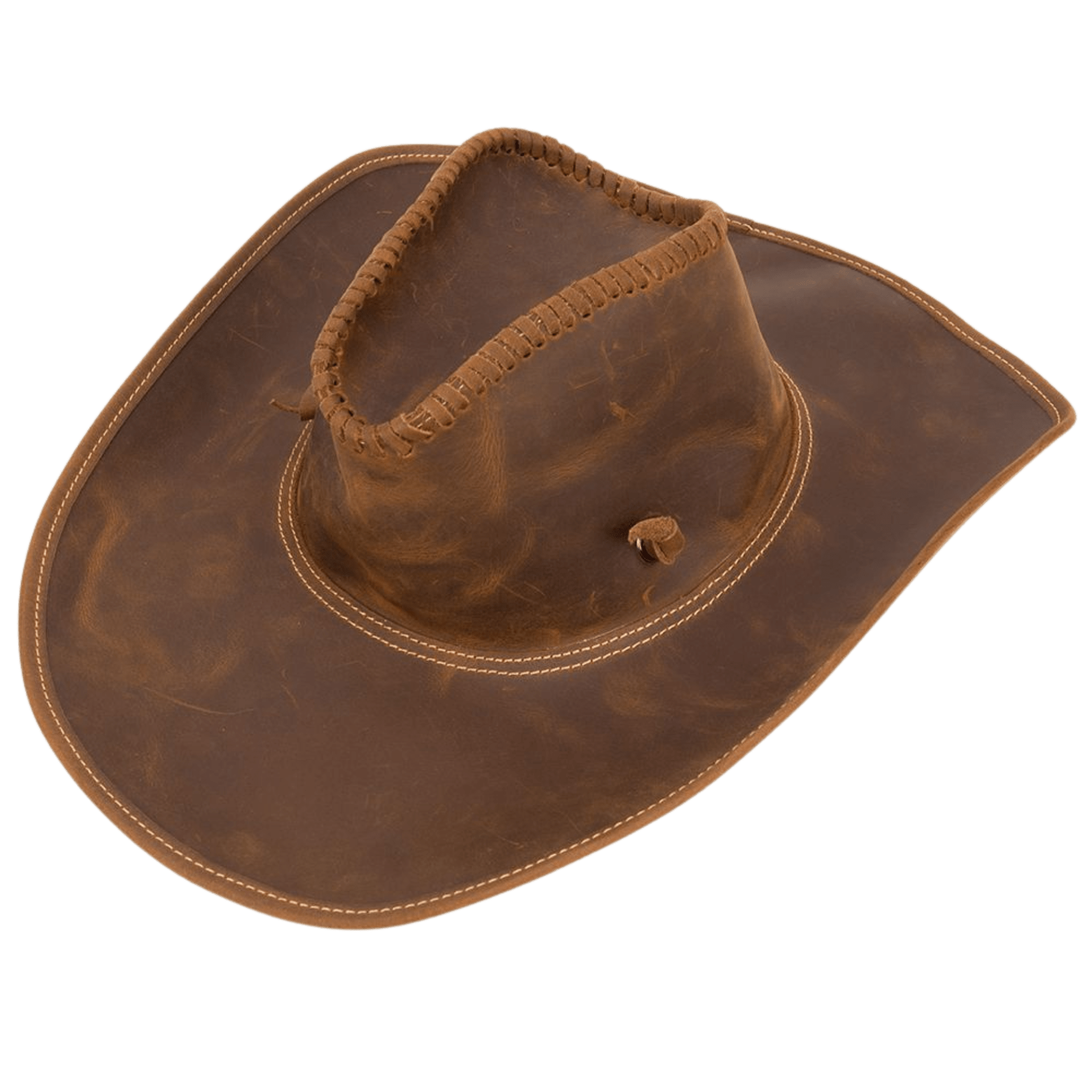 Men’s Vintage Crazy Horse Genuine Leather Western Trucker Sun Hat - The Urbanex