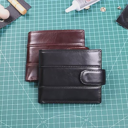 Designer Men’s Bifold Short Wallet with Front Coin Pocket – Slim Genuine Leather Purse
