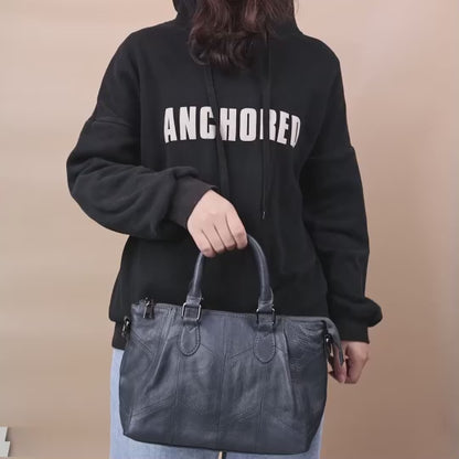 Luxury Genuine Leather Handbag – Large Capacity Shoulder Tote for Women