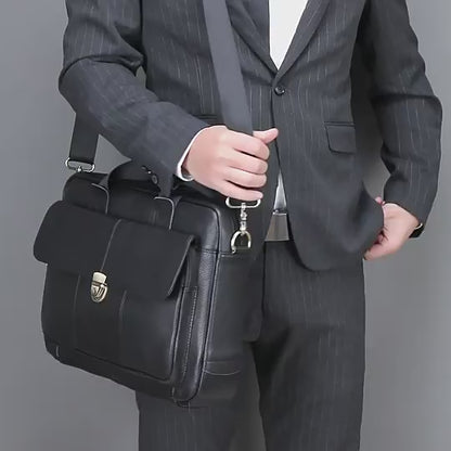 Luxury Men’s Genuine Leather Laptop Briefcase – Business Messenger Bag