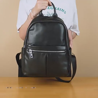 Urbanex Genuine Cow Leather Women’s Laptop Backpack – Vintage Casual Travel & Work Bag