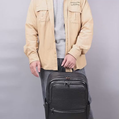 Urbanex Crazy Horse Cow Leather Waterproof Travel Backpack – Men’s Vintage Laptop Sling