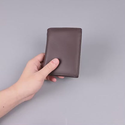 Slim Minimalist Leather Card Holder Wallet – RFID-Blocking with Zipper Coin Pocket