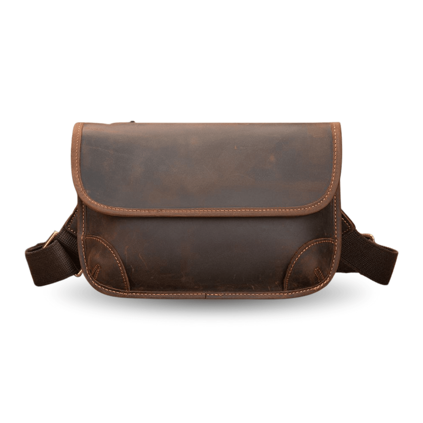 Retro Crazy Horse Cow Leather Square Bag – Men’s Vintage Crossbody Pouch - The Urbanex