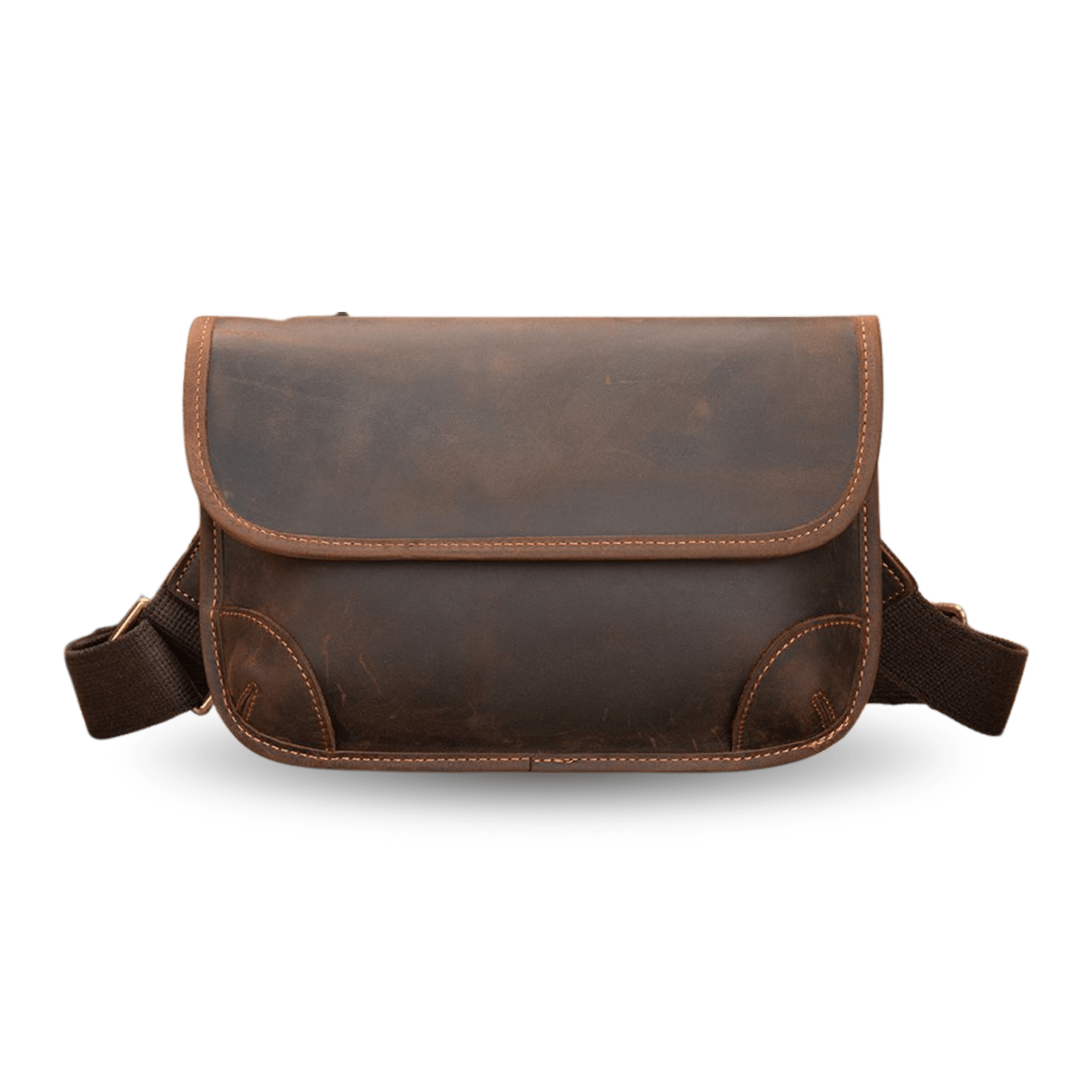 Retro Crazy Horse Cow Leather Square Bag – Men’s Vintage Crossbody Pouch - The Urbanex