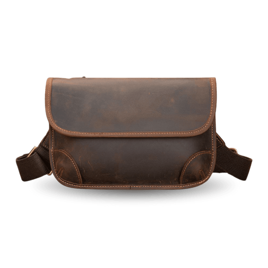 Retro Crazy Horse Cow Leather Square Bag – Men’s Vintage Crossbody Pouch - The Urbanex